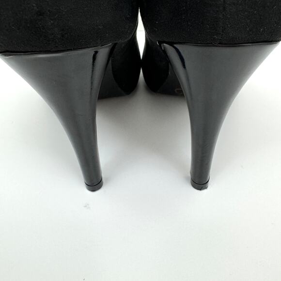 Torrid Womens Vegan Suede Pump Heels Size 8.5 Wide Dressy Bow Black - Picture 6 of 11